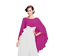 CoCogirls Stola in chiffon per abiti in diversi colori, adatta a qualsiasi abito da sposa, da sera, da matrimonio, da gala o ricevimento azzurro Taglia unica (Rose)