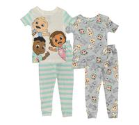 CoComelon Bambini' 4-Piece Snug-Fit Set Pigiama IN Cotone (Righe/Grigio , 18M)