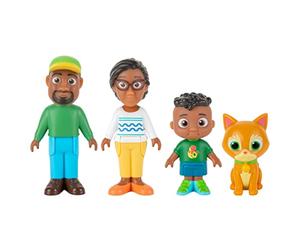 CoComelon Cody's Family 4 - Set di 4 statuine per Famiglia e Amici, Include Cody, Mamma, papà e sottaceti Il Gatto, Giocattoli per Bambini, Neonati e Bambini in età prescolare