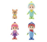 Cocomelon Deluxe 4 figure pacchetto invernale - Famiglia e amici - Include JJ che indossa la tutina invernale Yoyo Tomtom e Bingo the Dog - Giocattol