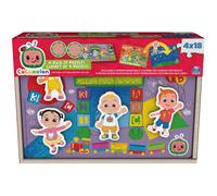 CoComelon - Juego de 4 rompecabezas de madera (18 piezas cada uno) con personajes intercambiables para ni os de 3 a os en adelante