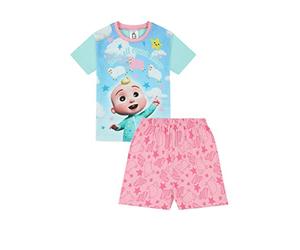 CoComelon Let's All Count - Pigiama corto in cotone con pecora, per ragazze, colore: rosa, rosa, 2-3 Years