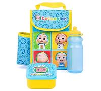 CoComelon Set da pranzo per bambini | Borsa isolante, bottiglia d'acqua e contenitore per snack | Avventura per ragazzi e ragazze con JJ in blu e giallo | La borsa isolante mantiene il cibo fresco