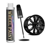 Vernice per ritocchi per cerchioni auto, colore nero lucido, per riparazione graffi delle ruote dell'auto, colore nero universale, per riparare rapidamente graffi sul cerchione, eruzioni cutanee e