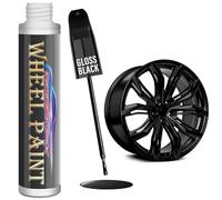 cocomfix Vernice nera lucida per ritocchi, vernice per cerchioni, kit di riparazione per graffi e abrasioni, vernice nera universale (29,6 ml), resistente ai graffi, copre 1 mq per strato