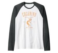 Coconino National Forest Arizona Kokopelli Design Invecchiato Maglia con Maniche Raglan