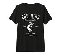 Coconino National Forest Arizona Kokopelli Design Invecchiato Maglietta Premium
