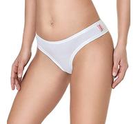 COCONUDA, 6 Slip Donna in Cotone Modello Brasiliana. Bianco Taglia 5