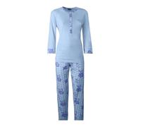 Coconuda Pigiama da Donna Lungo Jersey 100% Cotone, Art. 1019 Celeste XL