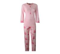 Coconuda Pigiama da Donna Lungo Jersey 100% Cotone, Art. 1019 Rosa M