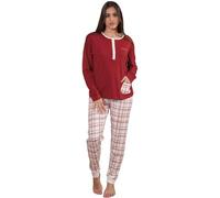 Coconuda Pigiama Donna in Caldo Cotone, Art. CNP144 Bordeaux S
