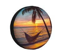 Coconut Beach Sunset Amaca Copertura per Pneumatici di Scorta Impermeabile Antipolvere Protezioni per Ruota Auto Portatile Copertura per Pneumatico di Scorta Universale Misura per RV