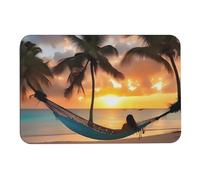 Coconut Beach Sunset Amaca Diatomea tappetini da bagno assorbe umidità e sporco, zerbino con retro in gomma antiscivolo, tappetino adatto sotto la porta, per pavimento del bagno, vasca, doccia