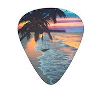 Coconut Beach Sunset Amaca Plettri Chitarra Triangolo Classico Basso Acustico Ed Elettrica Plettri Per Chitarra Per Chitarristi 12 Pezzi