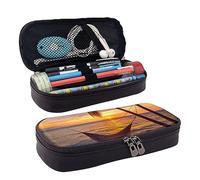 Coconut Beach Tramonto Amaca Stampato Carino Astuccio Estetico Astuccio Astuccio Speciale Penna Astuccio In Pelle Artificiale Matita Astuccio Durevole Astuccio Con Cerniera Per Uomini Donne Ufficio
