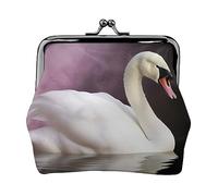 Coconut Beach Tramonto Amaca Stampato Moneta Borsa Per Le Donne Portafoglio Borsa In Pelle Pu Cambiamento Pouch Kiss-Lock Vintage Pouch, Cigno bianco., Taglia unica, Vintage