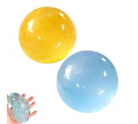 Coconut Oil Stress Ball - Handmade Coconut Oil Squishy Ball, Soft and Non-Stick, Reusable (Blue + Yellow)