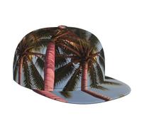 Coconut Trees, berretto da baseball sportivo da viaggio, cappello a tesa piatta regolabile, cappello da sole unisex, nero