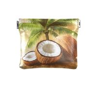Coconuts Under The Coconut Tree Squeeze Coin Purse Pouch Change Holder PU Leather Mini Wallet Coin Pocket per donne ragazze uomini