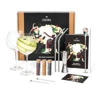 Cocora Kit Cocktail da 11 Pezzi | Set Gin Tonic Regalo | Misurino, Calici, Cannucce e Spezie | Idea Regalo