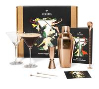 Cocora Martini Cocktail Set Regalo | Set Barman da 8 Pezzi | Kit Cocktail | Shaker Cocktail | Dosatore Cocktail | Bicchieri Cocktail | Cucchiaio Cocktail | Idea Regalo | Eco Friendly (Rose)