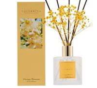 COCORRÍNA Diffusore di Profumo per Ambiente 200ml, Fragranza Orange Blossom con 8 Bastoncini in Rattan, Profumatore Elegante per Casa, Bagno e Mensole