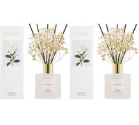 COCORRÍNA Diffusore Profumo Ambiente 200ml con 8 Bastoncini, Gardenia, Oli Essenziali Naturali per Un Profumo Lungo e Rinfrescante, Fragranza per Casa, Soggiorno, Bagno e Decorazione (Confezione da 2)