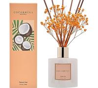 COCORRÍNA Diffusore Profumo Ambiente - 200ml Diffusore profumato di Cocco e Lime con Bastoncini Diffusore di Olio Essenziale di fragranza per la casa per la Decorazione della mensola del Bagno