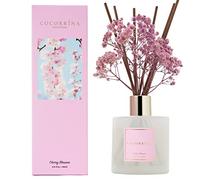 COCORRÍNA Diffusore Profumo Ambiente - 200ml Diffusore profumato di Fiori di Ciliegio con Bastoncini Diffusore di Olio Essenziale di fragranza per la casa per la Decorazione della mensola del Bagno