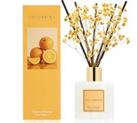 COCORRÍNA Diffusore Profumo Ambiente, 200ml Diffusore Profumato Tuscan Orange con Bastoncini Diffusore di Olio Essenziale di Fragranza per la Casa per la Decorazione della Mensola del Bagno
