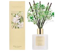 COCORRÍNA Diffusore Profumo Ambiente, 200ml Diffusore Profumato White Jasmine con Bastoncini Diffusore di Olio Essenziale di Fragranza per la Casa per la Decorazione della Mensola del Bagno