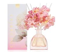 COCORRÍNA Fiore Diffusore Profumo Ambiente 250ml, Pink Rose, con 8 Bastoncini di Fragranza, Naturale, di Lunga Durata, per la Camera da Letto, L'Ufficio, Il Bagno