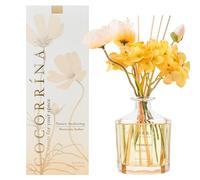 COCORRÍNA Fiore Diffusore Profumo Ambiente con 8 Bastoncini di fragranza 250ml- Moroccan Amber, naturale, di Lunga Durata, per la Camera da Letto, L'Ufficio, Il Bagno (Collezione Master)
