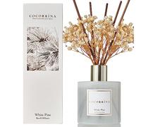 Cocorrína Reed Diffuser Set WHITE PINE - 200ml Diffusore profumato di Pino Bianco con bastoncini Diffusore di olio essenziale di fragranza per la casa per la decorazione della mensola del bagno