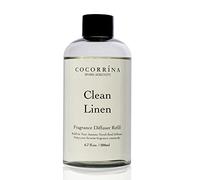 COCORRÍNA Ricarica Diffusore Ambiente 200ml con 8 Bastoncini, Clean Linen, Profumo Lungo Durata con Oli Essenziali Naturali, Camera da Letto e Bagno