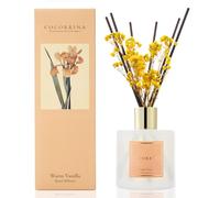 Cocorrína Set di diffusori a bastoncini, 200 ml, diffusore caldo alla vaniglia con 8 bastoncini di profumo per la casa, per camera da letto, bagno, soggiorno, casa e ufficio