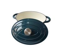 Cocotte BAUMALU 30 cm - Forma ovale - Blu verde