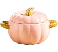 Cocotte Di Zucca Con Pomello 0.4/0.8/1.7L,Forno Olandese In Ghisa,Pentola A Forma Di Zuccaciotola Per Zucca Con Coperchio,Zucca Forma Pentola Smaltata,Halloween Ringraziamento Decor Pot C,Small