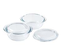 Cocotte Pyrex Rotonda Vetro Borosilicato 1,6L Ø27cm Set 2 Trasparente