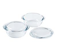 Pyrex® Collezione 4 in 1| Casseruola in vetro borosilicato | Set di 2 | Cottura a vapore, cucina veloce e gustosa, adatta a microonde e lavastoviglie (set di 2 pentole da 2,3 L)