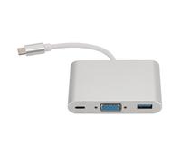 COCOYUEMA Adattatore multiporta HUB tipo C 3 in 1 USB 3.0 PD Ricarica Porta VGA Docking station hub USB C per PC portatile LS1004