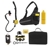 COCOYUEMA DIDEEP Kit valvola limitatrice di pressione mini bombola per immersioni subacquee da 1 litro con adattatore di ricarica per borsa per tracolla per occhiali da sub (Gialla)