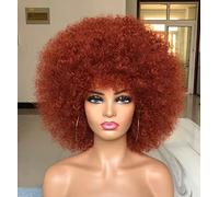 CoCrowns 70's Afro Parrucche per donne nere (arancione)