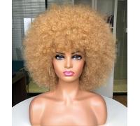 CoCrowns 70's afro parrucche per donne nere (bionda)