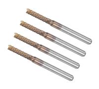 CoCud Fresa a Punta Mais, Diametro Taglio 2,5mm Attacco 3,175mm 1/8", Metallo Duro Integrale Rivestito in Ti Mano Sinistra CNC Utensili Fresatura Punte Routerper PCB Legno Plastica, 4pz