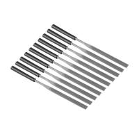 CoCud Lima a Ago Piana, Dimensione Asta 0,16", Lunghezza Totale 6,3", Lime Raspe in Acciaio con Manico Antiscivolo - (Applicazioni: per Officine), 10 Pezzi