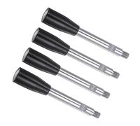 CoCud Maniglia Bloccaggio a Manovella Girevole, Filettatura Maschio M10 Lunghezza 125mm, Manopola Manovella Braccio Lungo Cromata Impugnatura Nera per Macchine Tornio, 4pz