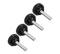 CoCud Manopole Serraggio Zigrinate, M5 x 25mm Maschio Filettatura 16mm Testa, Termoindurente Plastica Pollice Vite Impugnatura Bullone Pomello Nero - (per Tornio Macchinario), 4Pz