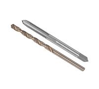 CoCud Maschio e Trapano Punta M4 x 0.75 Maschio Filo 3.2mm Trapano Diametro | 1-Set, Set, Metrico Macchina Vite Maschio & Torsione Trapano Punta