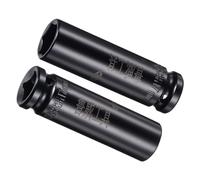 CoCud Presa Impatto Profondo, Bussola 1/2" Drive 17mm, Acciaio Cr-V Design Angoli Arrotondati 6 Punti Punta Percussione Profonda - (Applicazioni: Installazione Viti), 2Pz